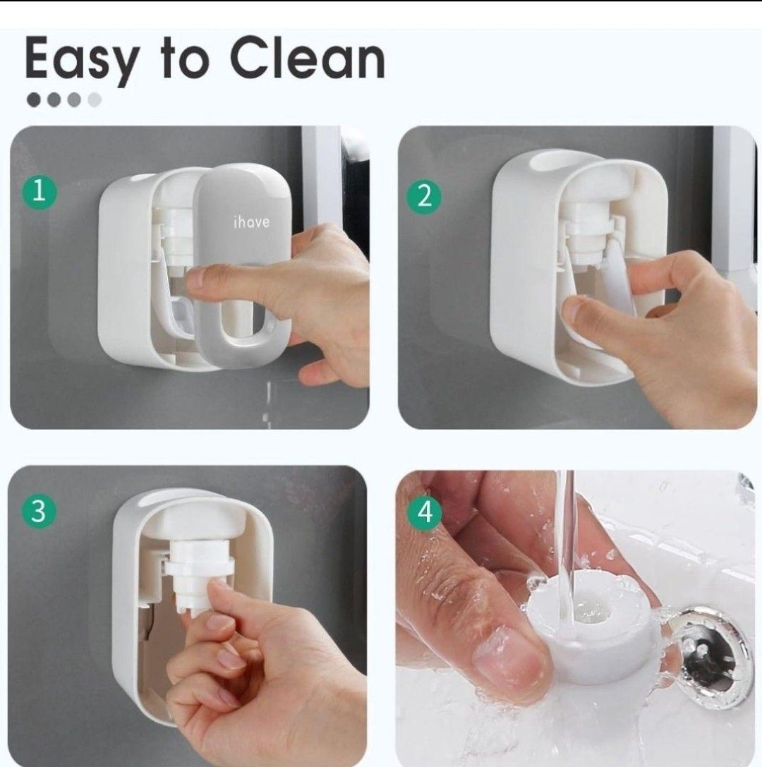 歯磨き粉ディスペンサー 壁マウント 浴室用 自動歯磨き粉絞り器 (グレー)