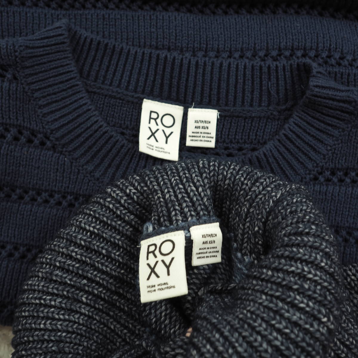 G6088.89*ROXY Roxy * knitted * sweater * pull over *ta-toru neck *2 point set * set sale * navy blue navy *XS