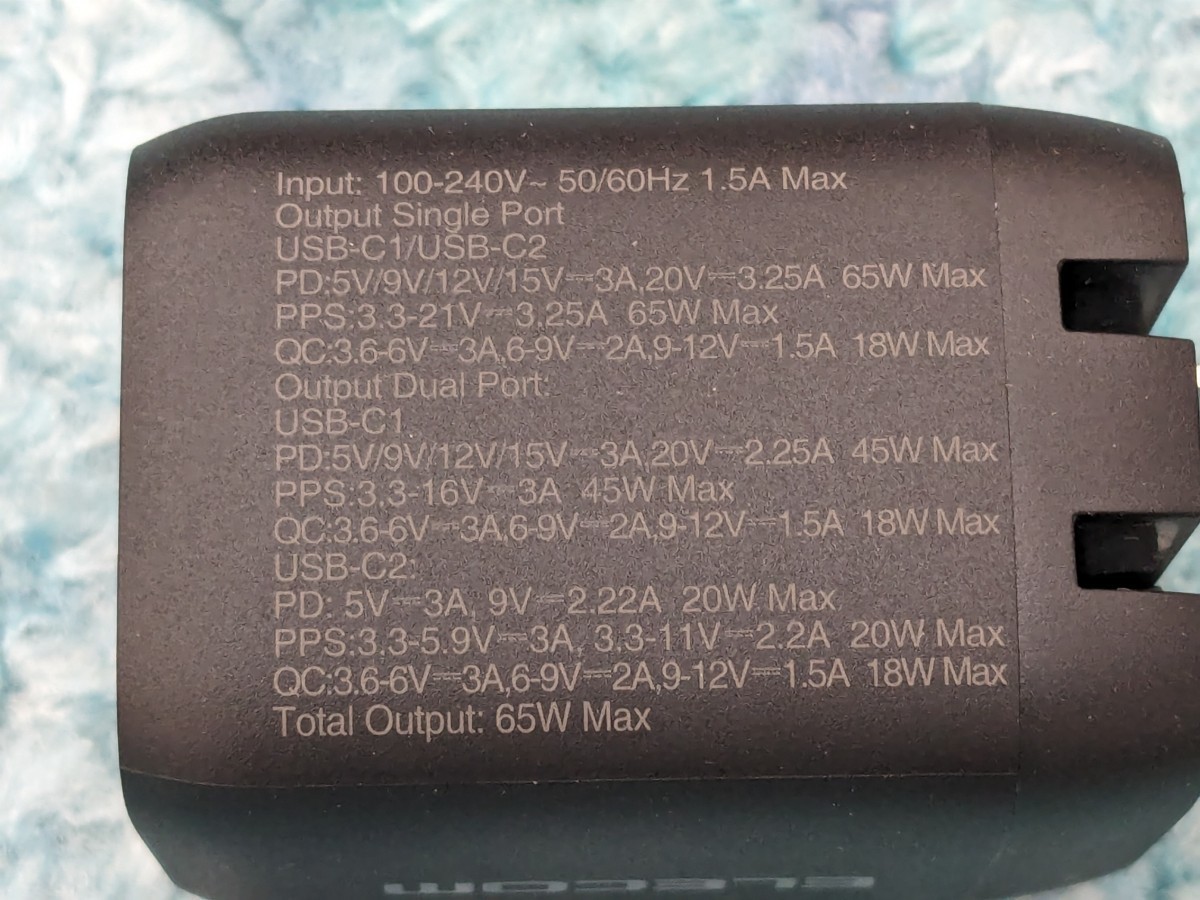 0601u3011　エレコム 充電器 Type-C 2ポート 65W USB PD対応 PPS対応 QC3.0対応 Magsafe3対応 折りたたみ式プラグ ブラック EC-AC4365BK_画像6
