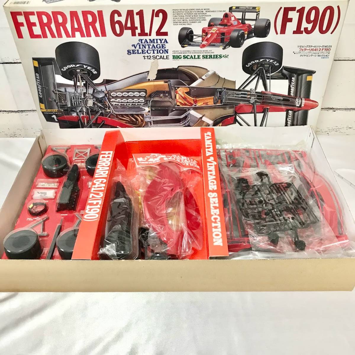 ■未組立■ タミヤ 1/12 フェラーリ 641/2 (F190) ビッグ スケール シリーズ No.25 ビンテージセレクション F1 プロスト TAMIYA FERRARI_画像2