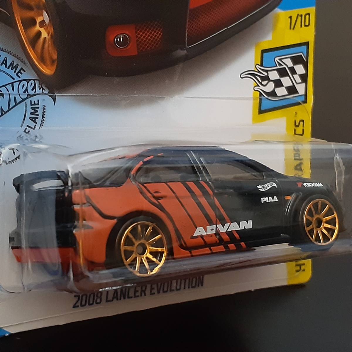 HOT WHeeLs 2008 LANCER EVOLUTION ADVAN 三菱 ランサーミニカー エボリューション アドバン 仕様 Brembo PIAA YOKOHAMA ホットウィール　_画像5