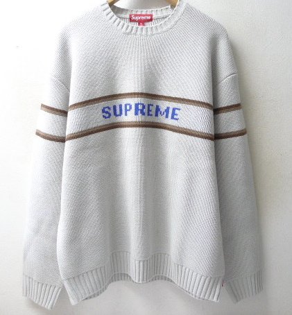 SUPREME ストライプ クルーネックセーター SUPREME ストライプ クルーネックセーター