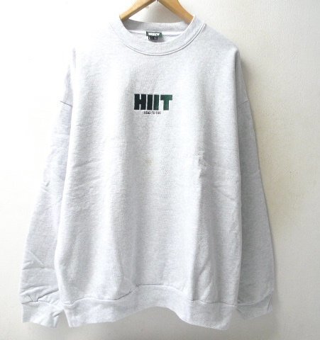 ◆CLUBHAUS HIIT TOKYO HEAD TO TOE HIIT ロゴ刺繍 クルーネック スウェット グレー サイズXXL クラブハウス 希少_画像1