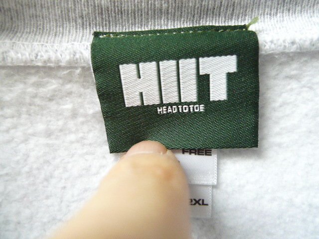 ◆CLUBHAUS HIIT TOKYO HEAD TO TOE HIIT ロゴ刺繍 クルーネック スウェット グレー サイズXXL クラブハウス 希少_画像3