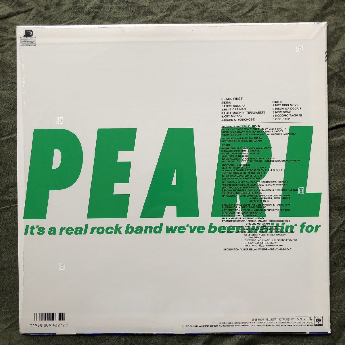 傷なし美盤 美ジャケ 1987年 オリジナルリリース盤 パール Pearl LPレコード ファースト First J-Rock 田村直美_画像2