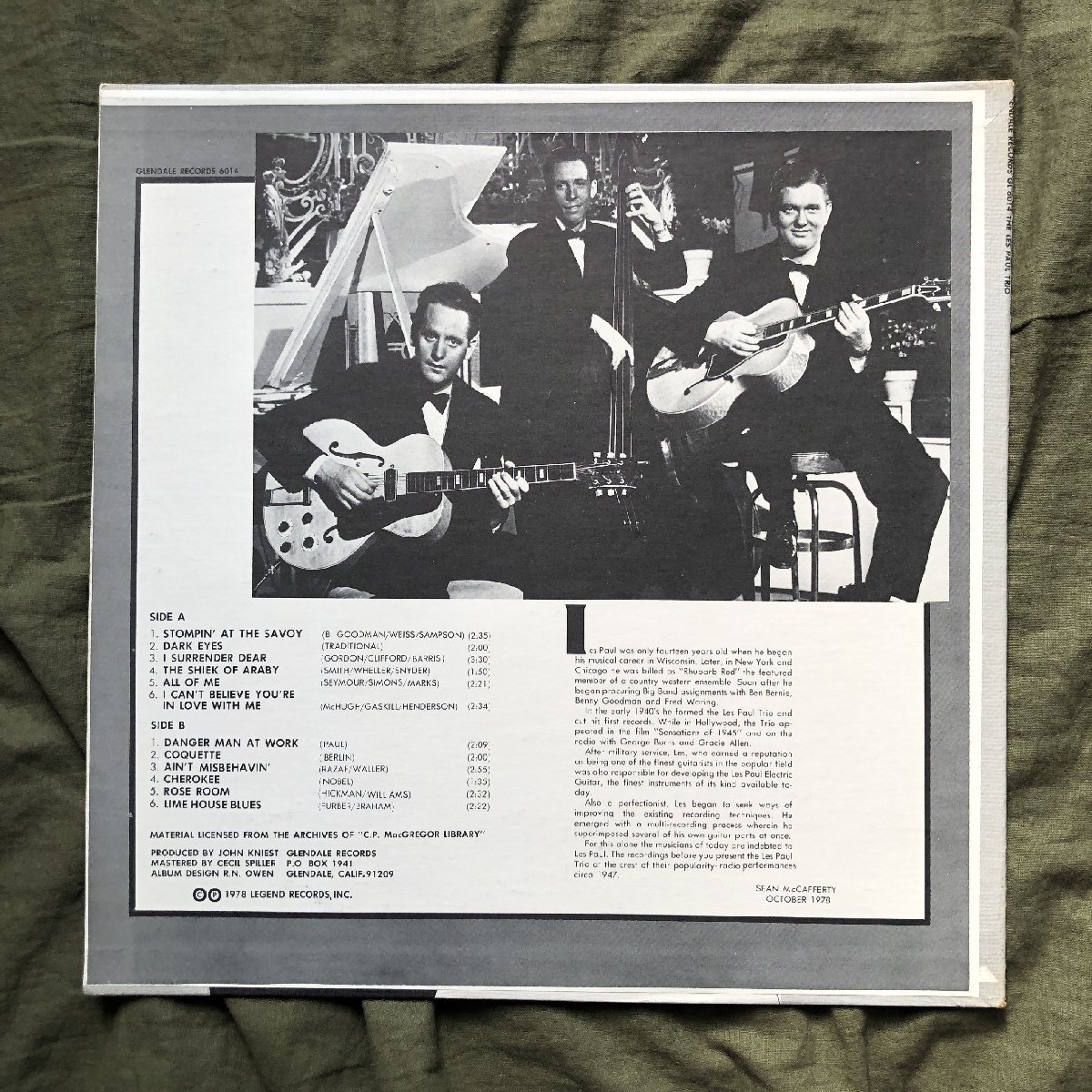 傷なし美盤 良ジャケ レア盤 1978年 米国 本国オリジナルリリース盤 LPレコード ザ・レス・ポール・トリオ The Les Paul Trio: Gibson_画像2