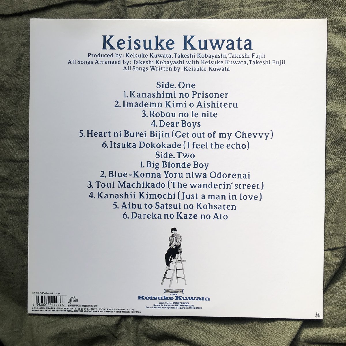 美ジャケ1988年 桑田佳祐 Keisuke Kuwata LPレコード S/T: J-Rock 小林武史 Produce 悲しい気持ち_画像2