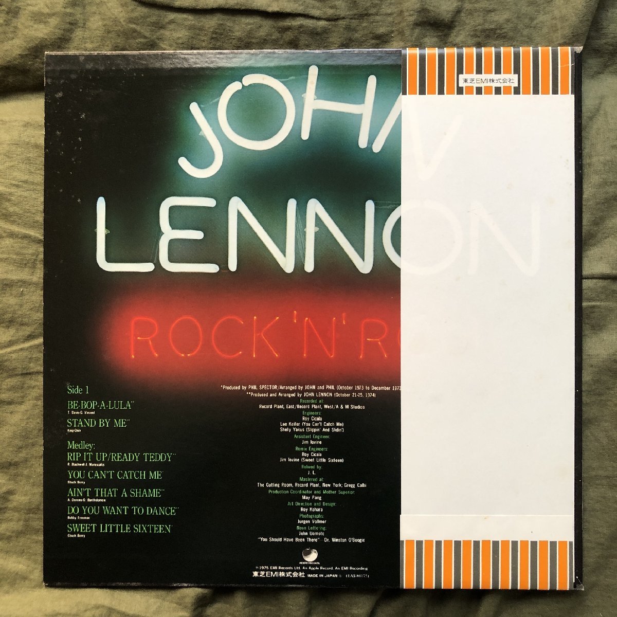 傷なし美盤 美ジャケ 美品 1975年 国内初盤 John lennon LPレコード ロックン・ロール Rock 'N' Roll 帯付 Jim Keltner, Leon Russell_画像2