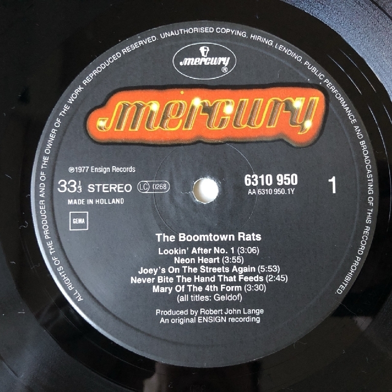 美盤 激レア版 1977年 オランダ盤 ブームタウン・ラッツ Boomtown Rats LPレコード ザ・ブームタウン・ラッツ The Boomtown Rats_画像8