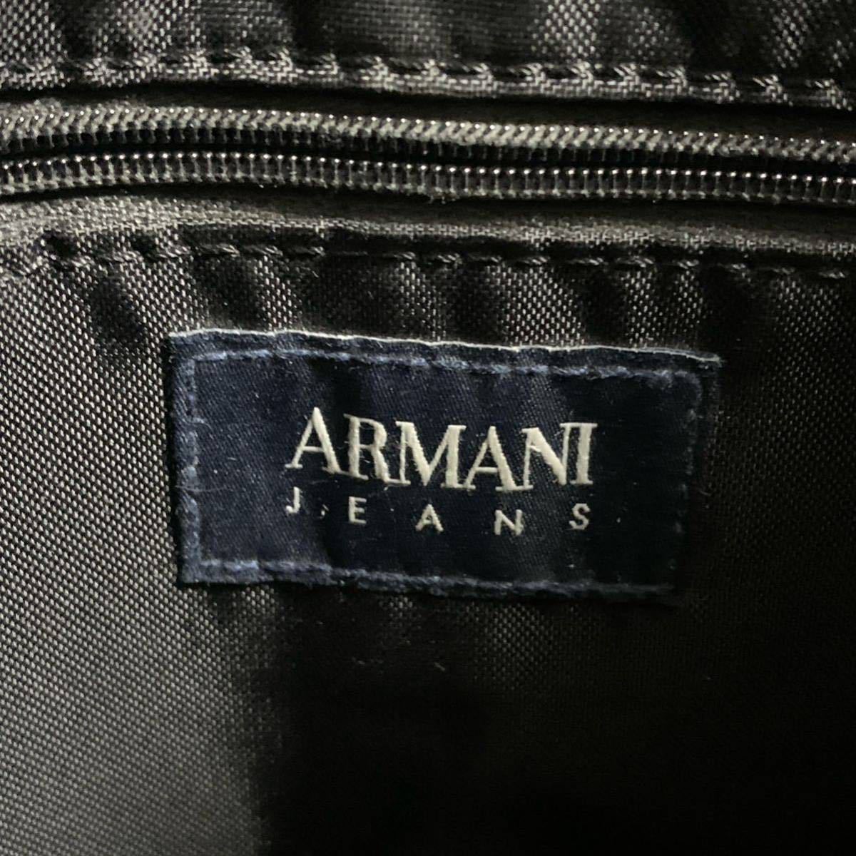 １円●美品●アルマーニ ARMANI JEANS メンズ サコッシュ ショルダーバッグ メッセンジャー ボディ ブラウン系 濃茶 ビジネス ななめがけ_画像10