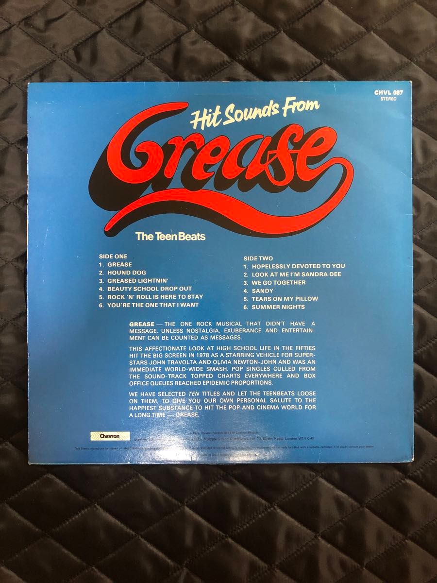 GREASE レコード The Teen Beats Hit Sounds From Grease LP