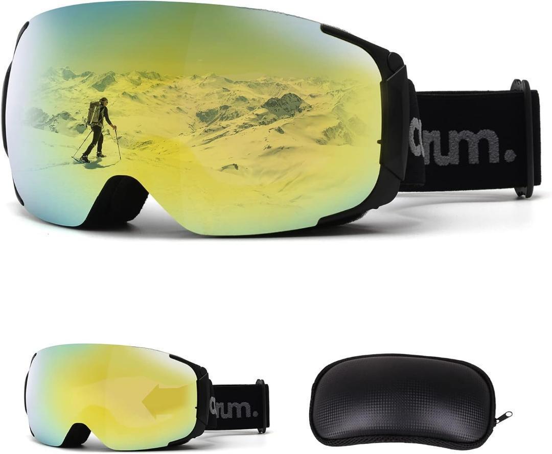 スキーゴーグル スノーボード ゴーグル 両層磁気レンズ スノボ ゴーグル 曇り止 眼鏡でも安心_画像7