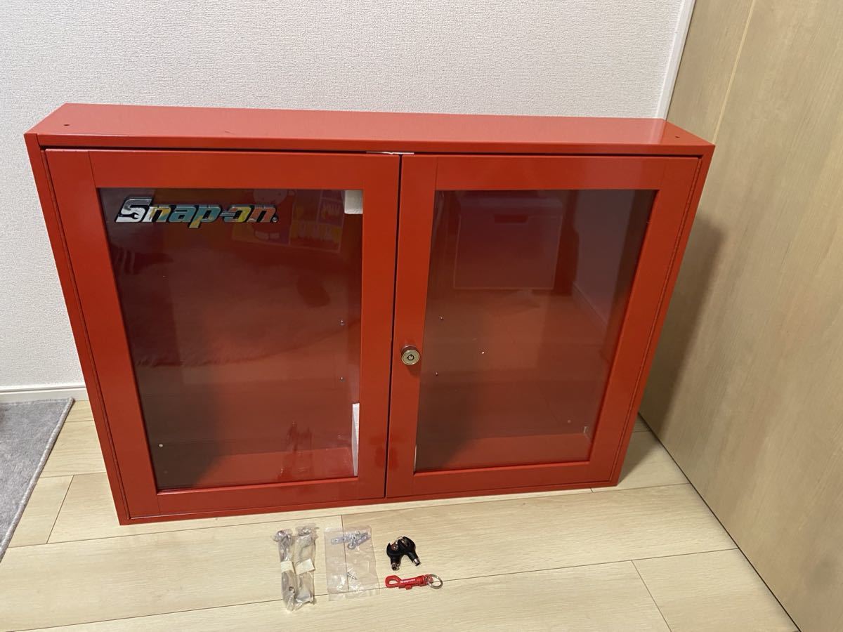 Snap-onスナップオン ガラス張りキャビネット コレクションケース大型レッド　超レア新品_画像1