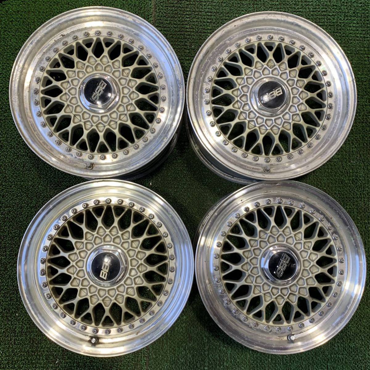 AE263-401 希少 RS137 RS225 BBS製ホイール 16×7J/8J +45 PCD114.3-5H 4本セット クラウン チェイサー等