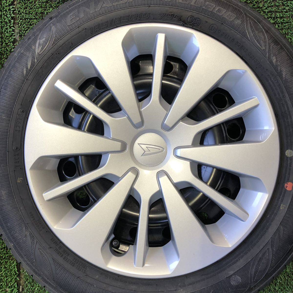 AE357-401 ほぼ新品 DAIHATSU 美品 ダンロップ EC300 165/65R14 【4本set】14x5J +35 100 4穴　ダイハツ純正 トール ブーン 等　_画像4