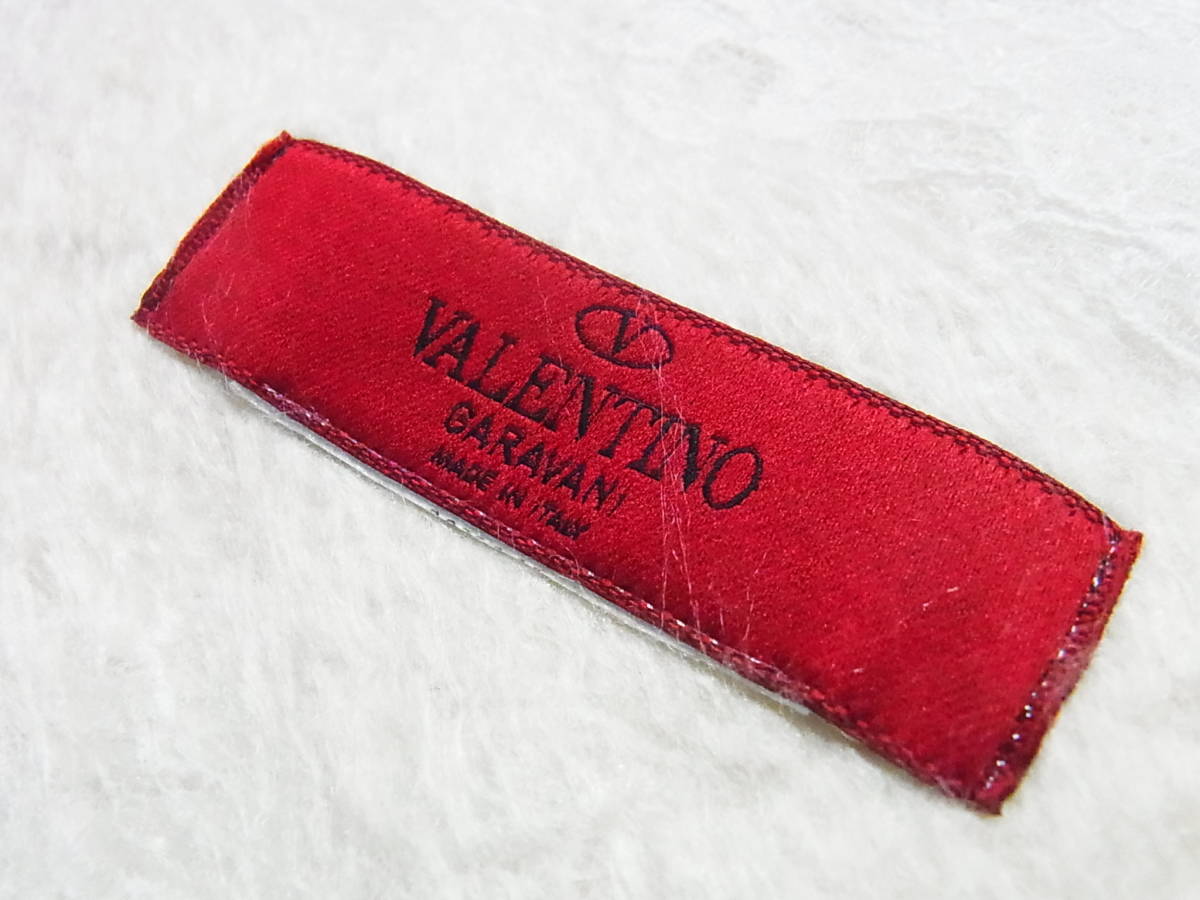 綺麗 イタリア製 ヴァレンティノ ガラヴァーニ Valentino Garavani カシミア レース抜染 大判 ストール マフラー 小物 白_画像3