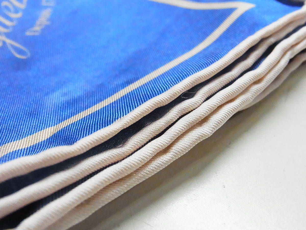  beautiful goods Breguet Breguet MARINE large size silk scarf small articles blue 