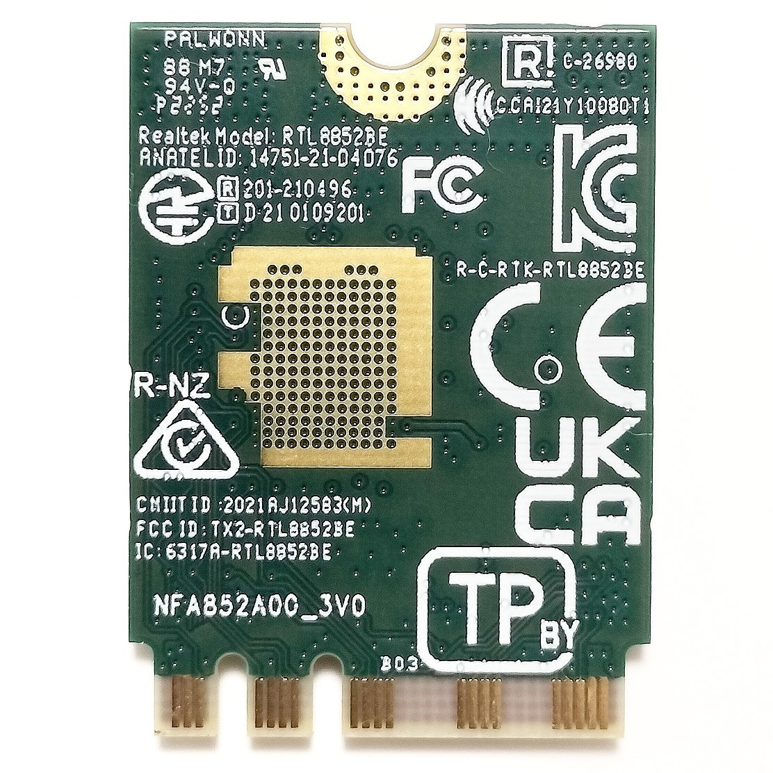 無線LANカード Wifi6対応(ax) RTL8852BE 交換用ネットワークカード/Bluetooth(ノートパソコンアップグレード)の画像2
