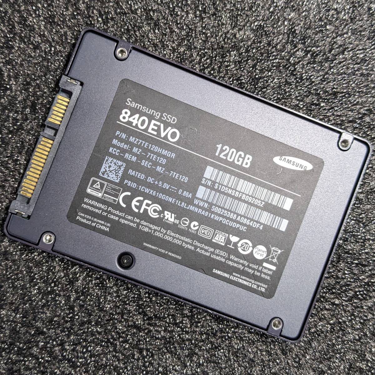 【中古】SAMSUNG 840 EVO 120GB [2.5インチ SATA 7mm厚 TLC]