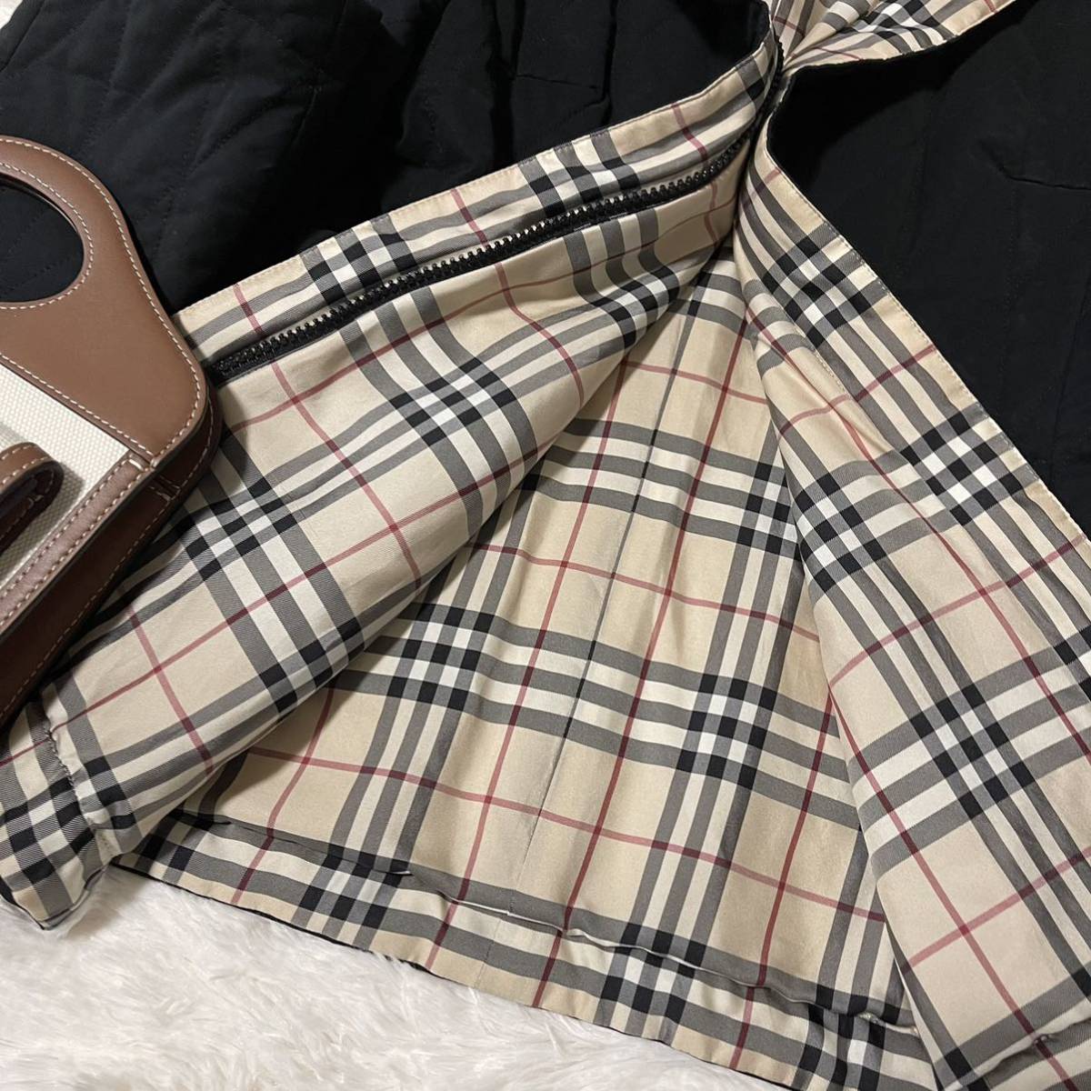 大きいサイズ 美品 バーバリー BURBERRY バーバリーロンドン キルティングジャケット キルティングコート ノバチェック リバーシブル 40_画像3