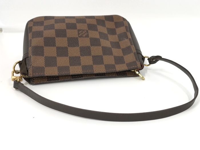 【中古】LOUIS VUITTON トゥルース メイクアップ アクセサリーポーチ ダミエ エベヌ N51982_画像4