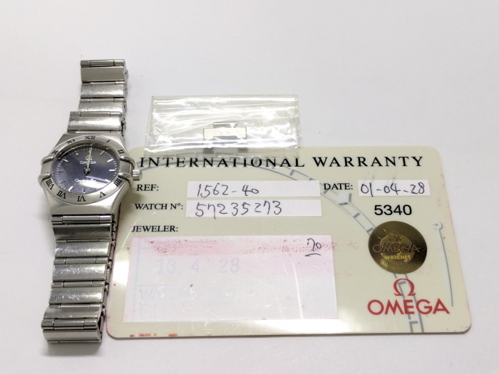 【中古】OMEGA コンステレーション ミニ レディース 腕時計 SS クオーツ ネイビー文字盤 1562.40_画像10