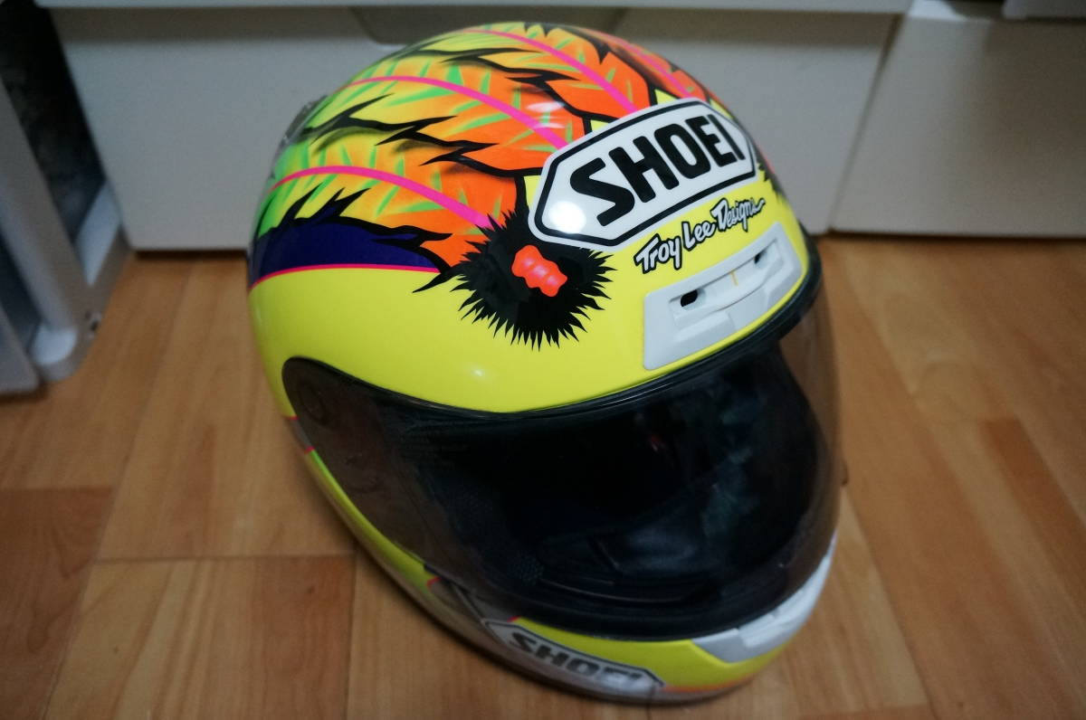 当時物 SHOEI X-8V スコット ラッセル 選手 レプリカ トロイリー デザイン 内装取外可能モデル レア 美品 スズキ SUZUKI Scott Russell_画像1