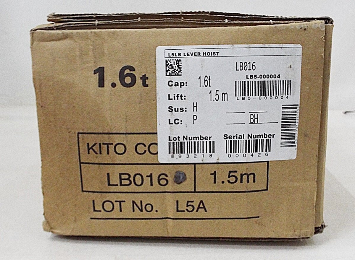 B☆【未開封品】KITO キトー LEVER BLOCK レバーブロック LB016 1.6ｔ☆質屋・リサイクルマート宇部店☆_画像2