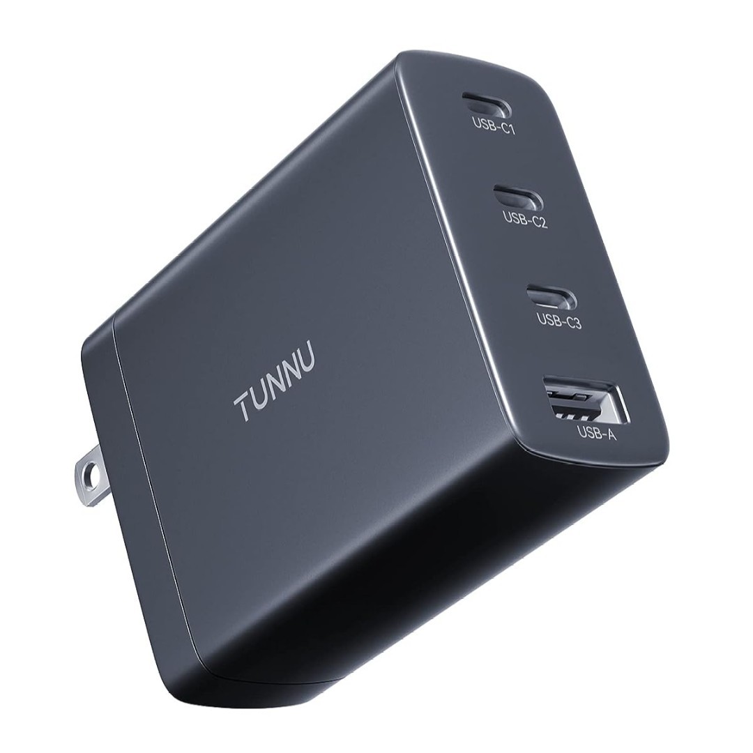 TUNNU PD 充電器 100W USB-C GaN技術 PD3.0採用 Type-c急速充電アダプター マルチポート 壁掛け式 4ポート同時充電可能_画像1