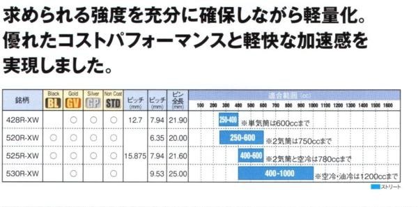 アールケー・ジャパン RKチェ－ン GV520RXW-110 ED.GOLD ゴールド_画像2