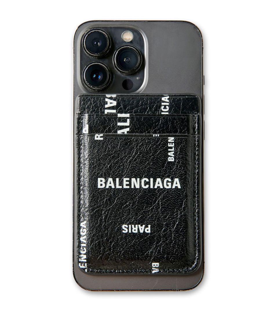 新品未使用　送料無料　確実正規品　バレンシアガ　マグネットカードホルダー BAL PARIS ALLOVER　パスケース　カードケース　定期入れ_画像2