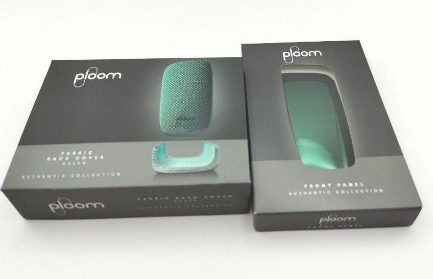 ploom X　ファブリックバックカバー●グリーン●／フロントパネル●アマゾングリーン●　2点セット　プルーム エックス