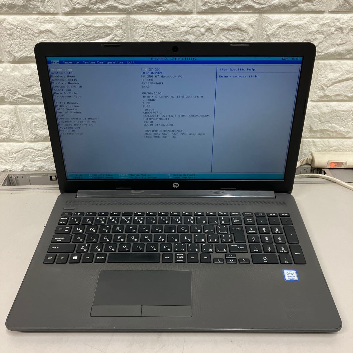 C187 HP 250 G7 Core i3 8130U メモリ4GB_画像8