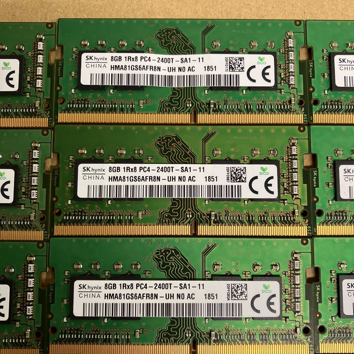G155 SK hynix ノートPC メモリ 8GB 1Rx8 PC4-2400T 30枚_画像4