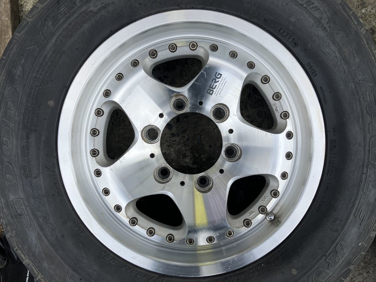 BERG made in Japan multi piece 15 -inch 6.5J PCD139.7 6 hole ET29 Goodyear 215/70R15 4ps.