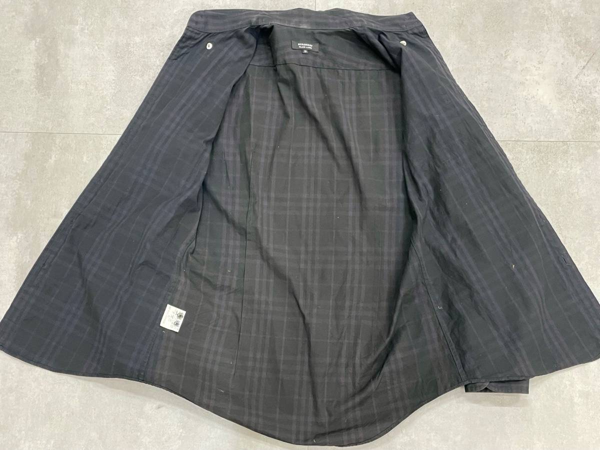 FS1673 BURBERRY BLACKLABEL バーバリー ブラックレーベル シャツ BMH55-014-09 39サイズ ブラック系 ボタンダウン メンズ 現状品_画像6