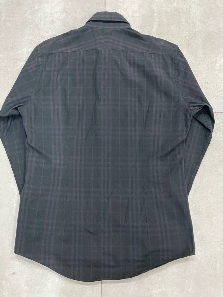 FS1673 BURBERRY BLACKLABEL バーバリー ブラックレーベル シャツ BMH55-014-09 39サイズ ブラック系 ボタンダウン メンズ 現状品_画像5