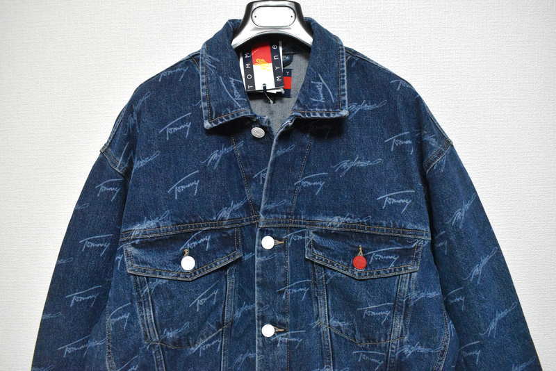 【訳あり品】新品 TOMMY JEANS ×MYNE ロゴ デニムジャケット M 定価30800円 トミージーンズ マイン_画像3