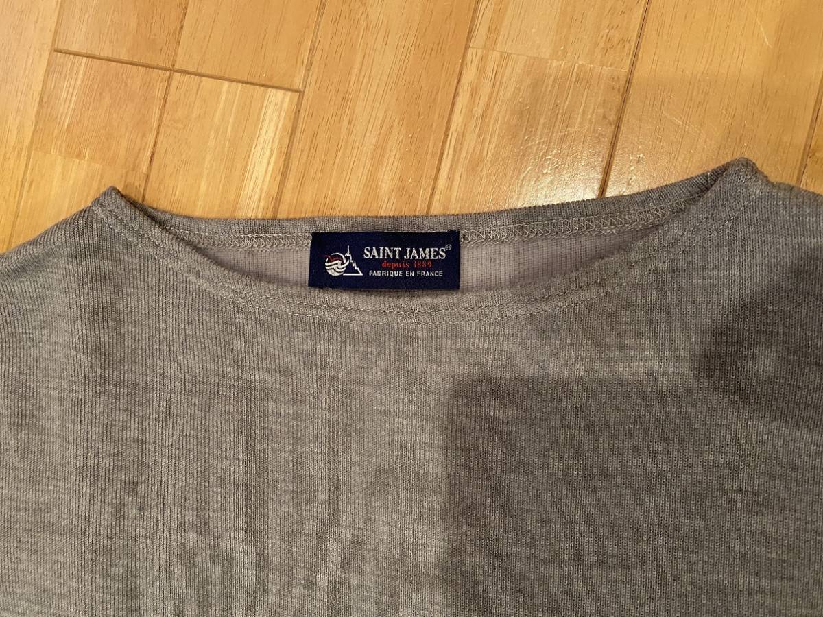 saintjames OUESSANT DOUBLEFACE SWEATER T4 セントジェームス ウェッソンダブルフェイスセーター グレー ウール50％・コットン50％_画像2