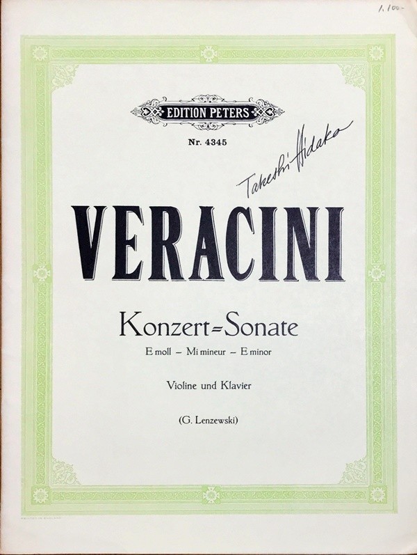 ヴェラチーニ コンチェルト・ソナタ ホ短調 (ヴァイオリン＋ピアノ) 輸入楽譜 Veracini Konzert Sonate E moll 洋書_画像1