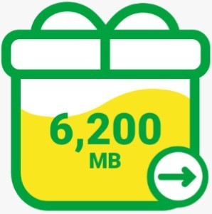 mineo マイネオ パケットギフト 約6GB 6200MB 匿名迅速対応_画像1