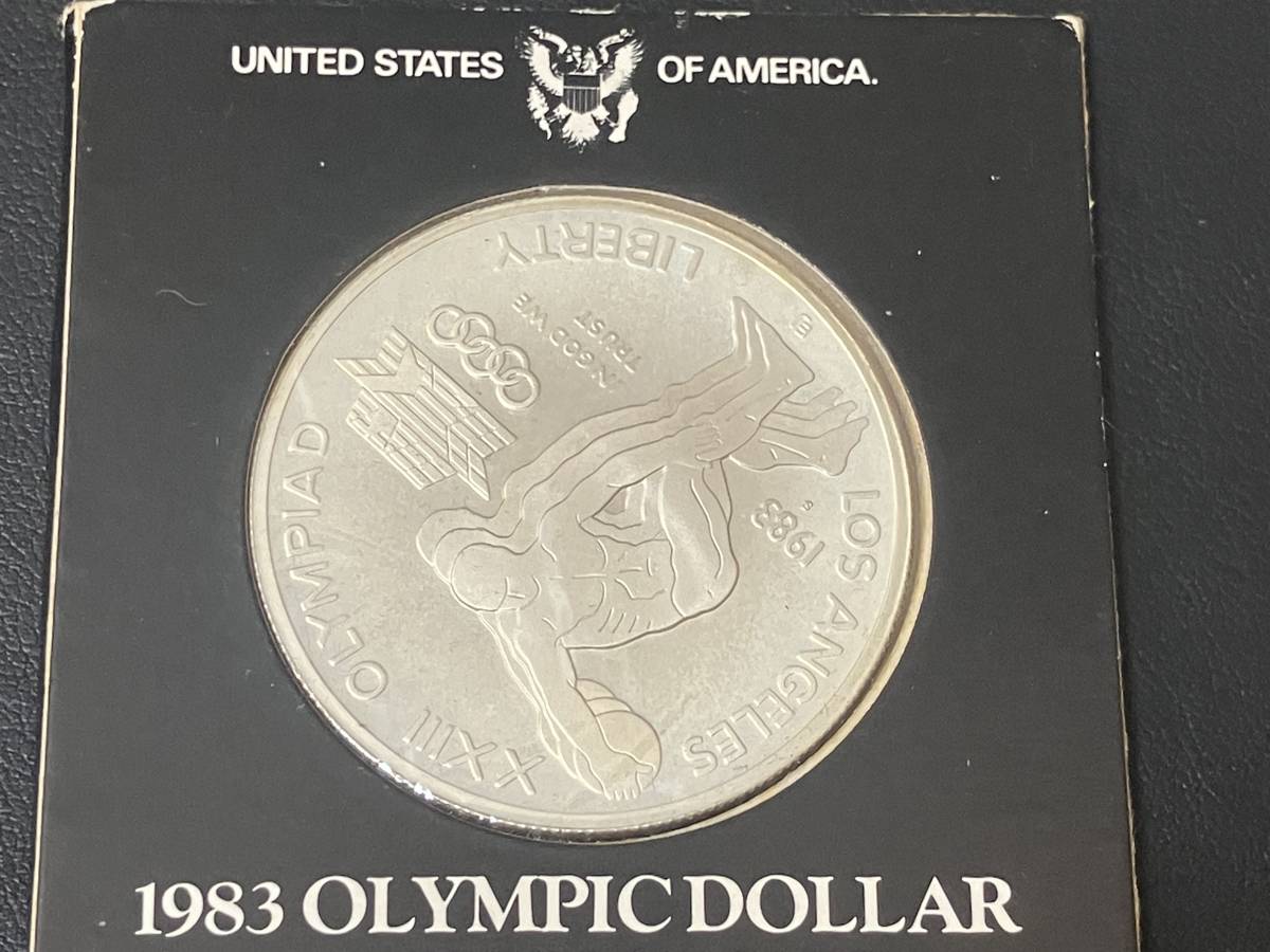 ☆記念硬貨 銀貨 アメリカ ロサンゼルス オリンピック １９８３ OLYMPIC DOLLAR ９００ FINE SIVER　長期保管品　管BARR_画像3