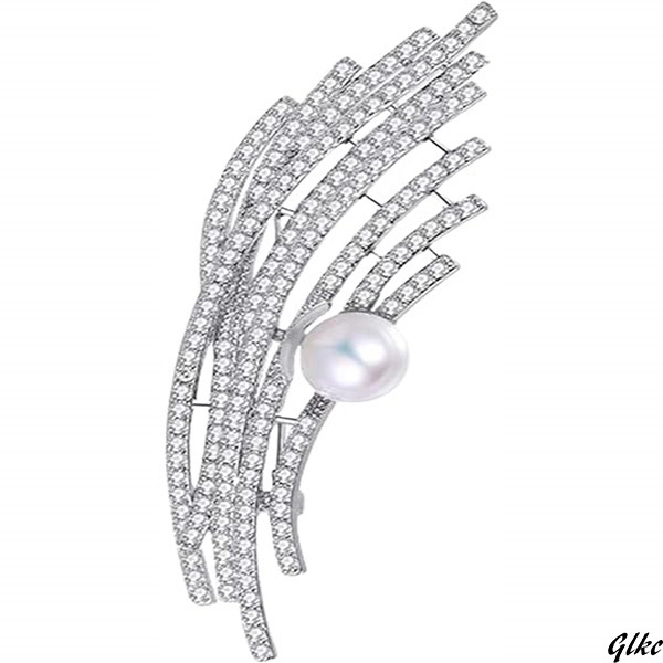 パール　真珠　コサージュ　ブローチ　ファッション　アクセサリー　シンプル　ボックス付き　ジルコン　プレゼント　ギフト