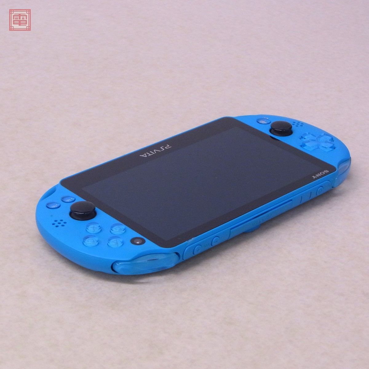 動作品 PS Vita 本体 アクア ブルー PCH-2000 ソニー SONY 箱説+ソフト付【10_画像6