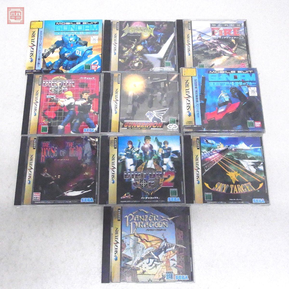 SS Sega Saturn black fire -/ Sky Target / steel iron . region etc. shooting series total 10 pcs set box opinion attaching operation not yet verification Dub . none [10