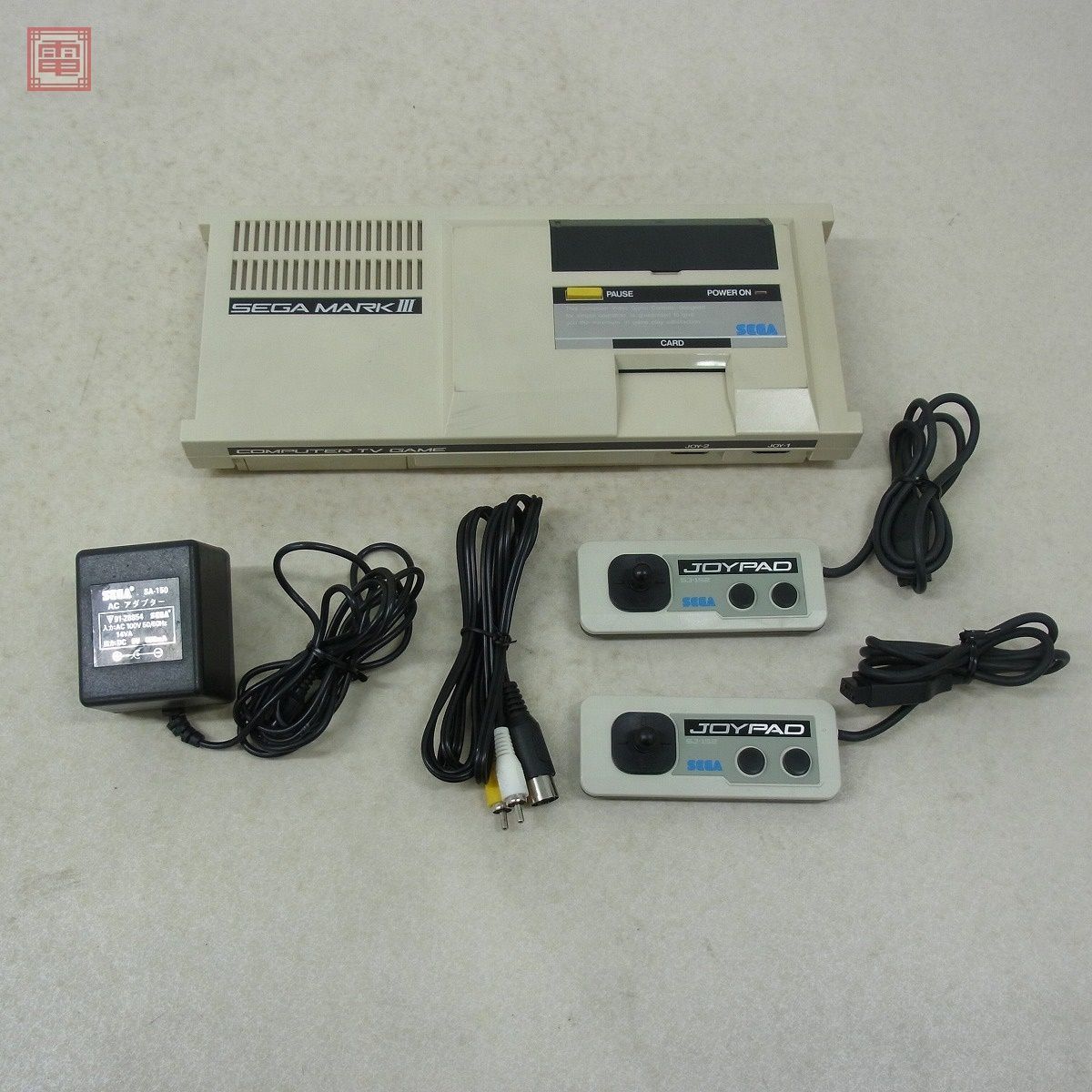 動作品 セガ マークIII SEGA MARK III 本体 コンピュータテレビゲーム AC + AVケーブル/コントローラ付【20_画像1