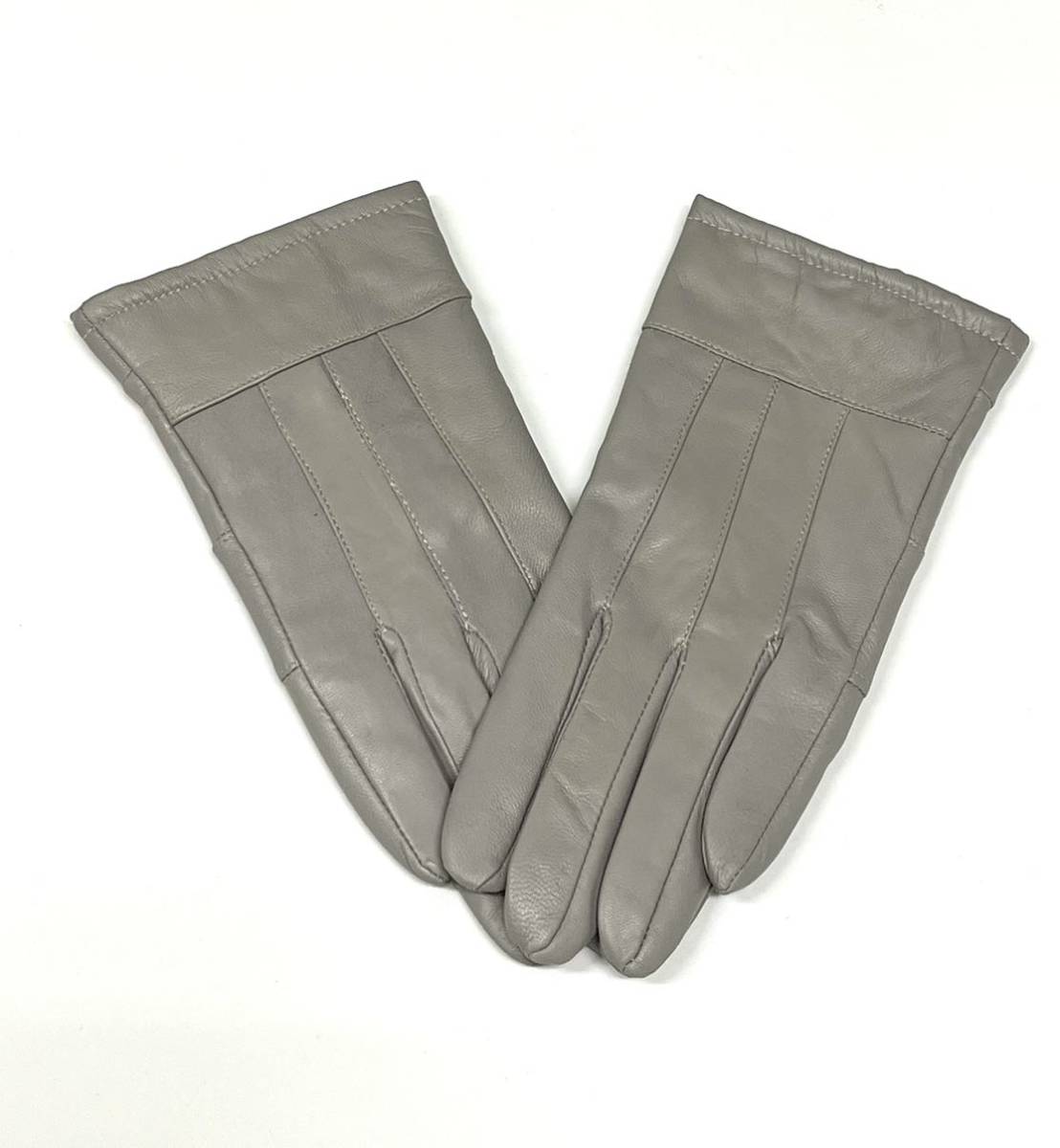  new goods * lady's leather gloves * ram leather glove reverse side nappy warm! original leather gray 