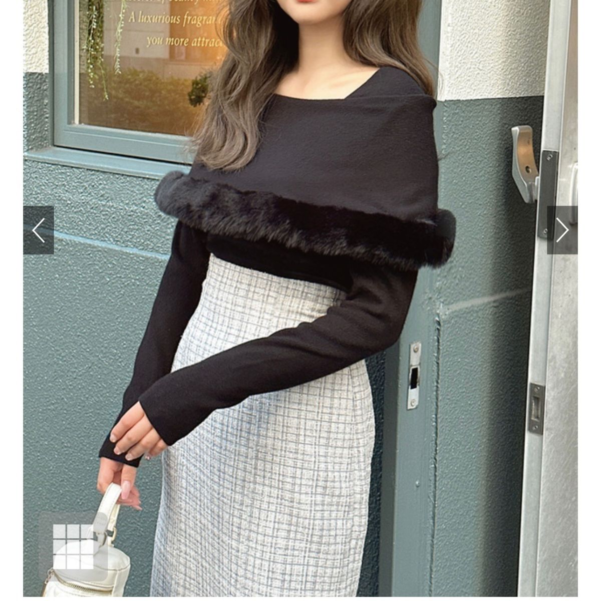GRL ファー付きケープ風ニットトップス 黒|Yahoo!フリマ(旧PayPay