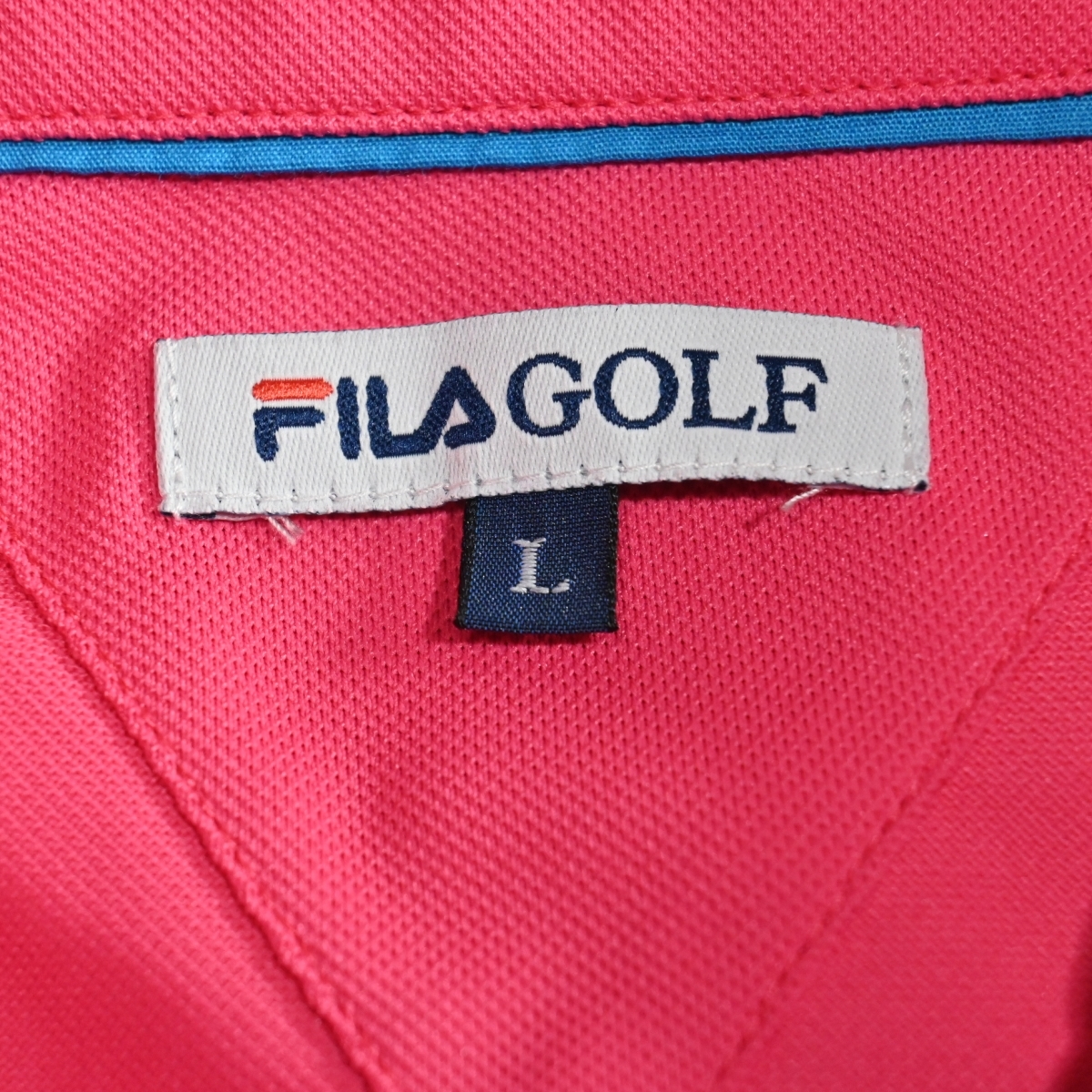 A4 美品 レディースL FILAゴルフ ピンク 半袖プルオーバーの画像3