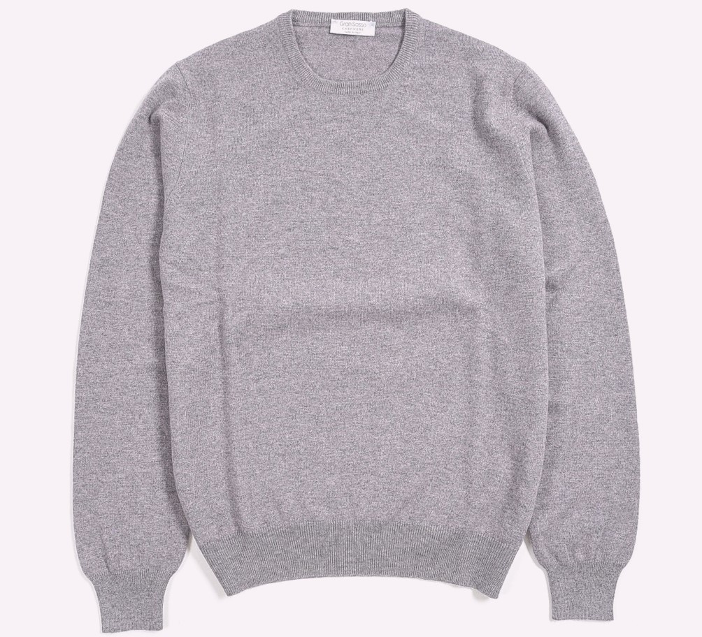 size:52*Gran Sasso*100% cashmere*lavender gray* cashmere sweater *made in italy* crew neck * cashmere knitted * gran saso